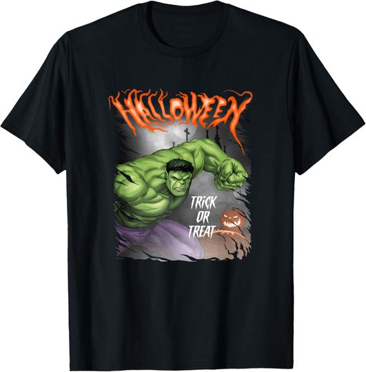Marvel Comics Retro Classic Halloween Hulk Pumpkin Poster T-Shirt