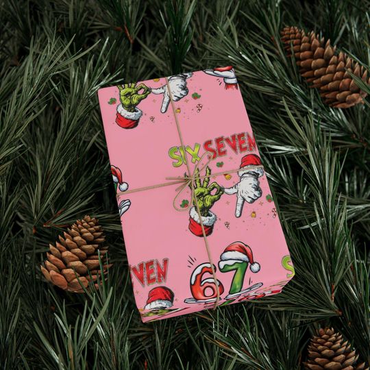 Gen Alpha 67 Wrapping Paper Christmas, 67 Christmas Wrapping Paper, Funny Gift Wrap for Birthdays, Holidays & Parties, Gift Wrap for Teens