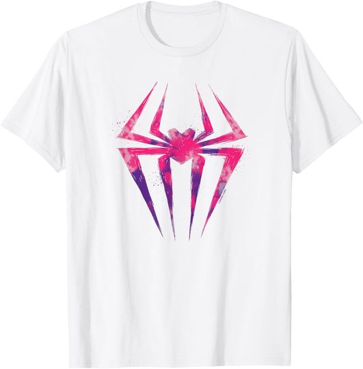 Discover Marvel Spider-Man Across The Spider-Verse Part 1 Pink Logo T-Shirt
