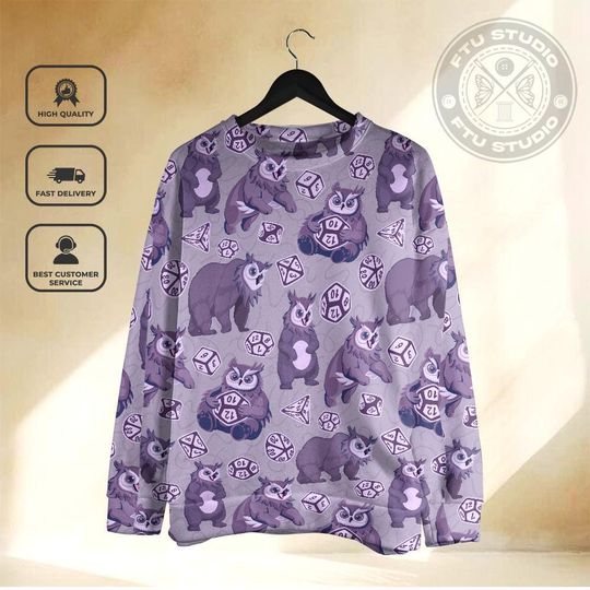 Owlbear Dice Hoodie - Fantasy Game Dungeon Master 3D