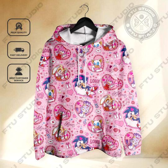 Shadow Hedgehog Lover Hoodie Sweatshirt - Sonic, Amy Rose, Blaze Cat, Rouge Bat Gaming Hoodie for Fans