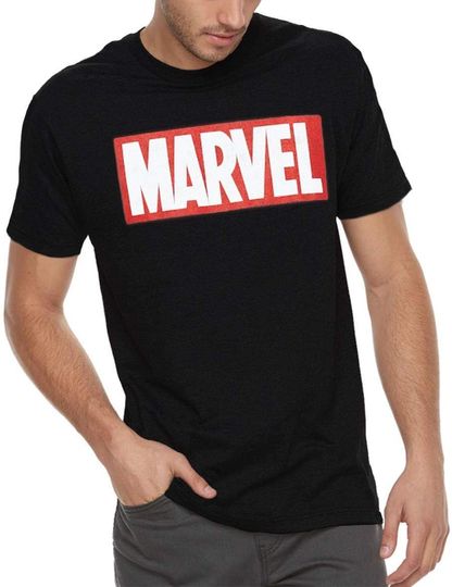 Discover Marvel Men's Comics Simple Classic Logo T-Shirt
