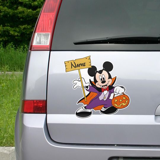 Discover Personalized Disney Halloween Car Stickers, Mickey Mouse Car Decal, Mickey Mouse & Friends Halloween Vinyl Decal, Disney Bumper Sticker