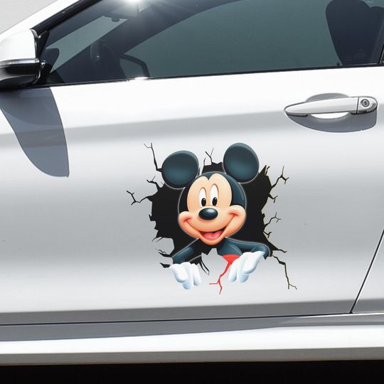 Disney Mickey Mouse Sticker, Mickey Car Sticker, Mickey Vinyl Decal, Cartoon Decal, Mickey Mouse Bumper Sticker, Magic Kingdom Car Decal