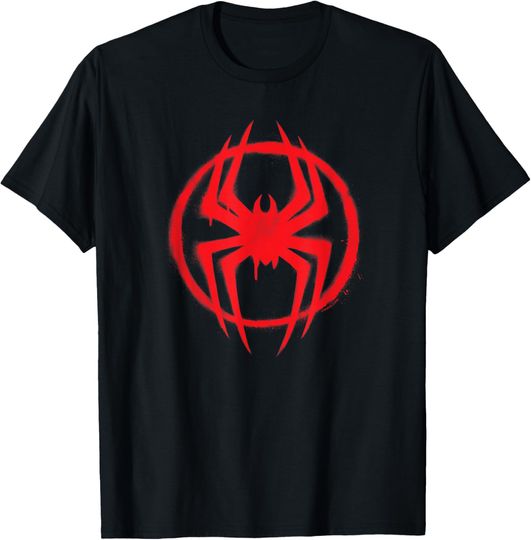 Discover Marvel Spider-Man Across The Spider-Verse Part 1 Miles Logo T-Shirt