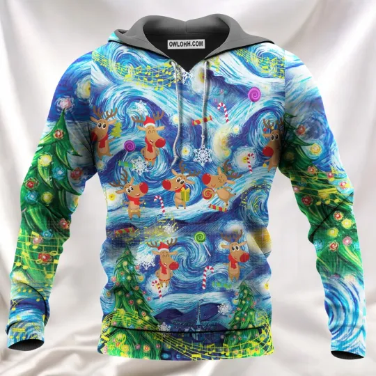 Discover Christmas Dancing Reindeers Happy Hoodie