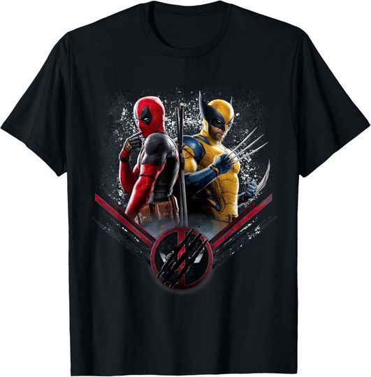 Discover Marvel Studios Deadpool & Wolverine Side-by-Side Claw Icon T-Shirt