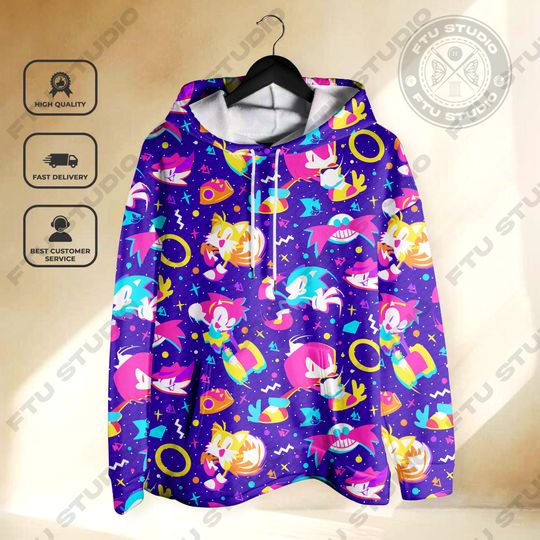 Discover The Hedgehog Movie Hoodie Sweatshirt, Blend Comfort Fit Gaming Sweatshirt Video Game Style for Fans