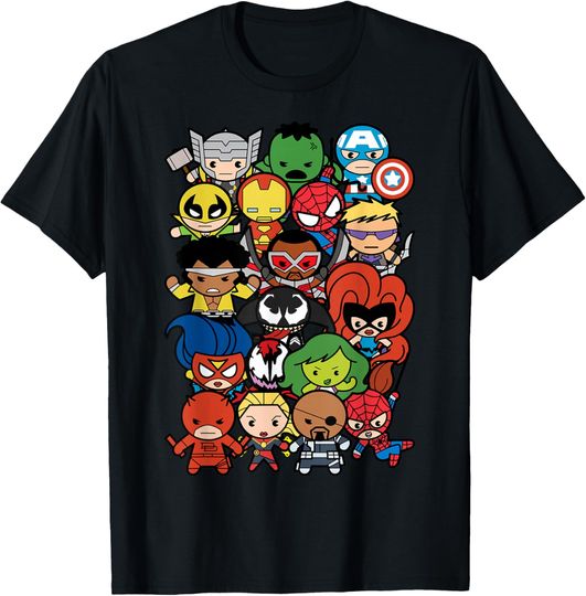 Discover Marvel Heroes And Villains Team Kawaii T-Shirt