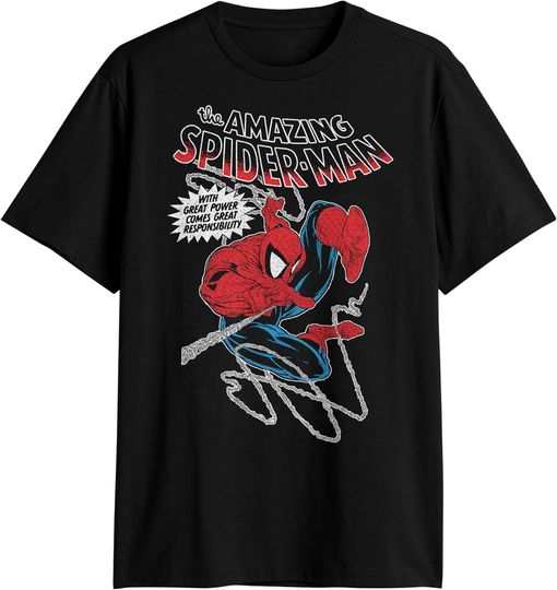 Discover Marvel Amazing Spider-Man City Swing Great Power T-Shirt