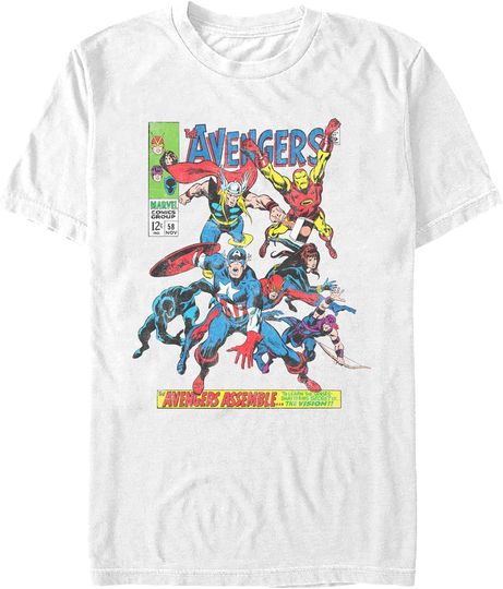 Marvel Men's Avengers Comics Crew T-Shirt