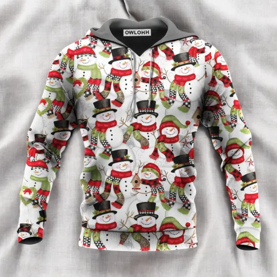Discover Christmas Snowman Family Happy Christmas Hoodie