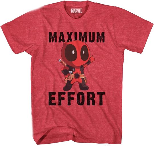 Discover Marvel Deadpool Chibi Maximum Effort Men's T-Shirt