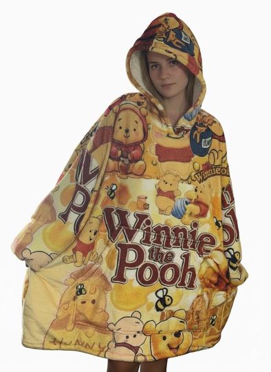 Discover Disney Winnie the Pooh Oversized Wearable Blanket Hoodie - Ultra Soft Fleece Sherpa Adults/kids