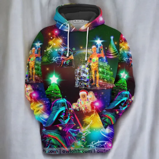 Discover Christmas Star Wars Christmas Merry Everything Happy Always Hoodie Owl