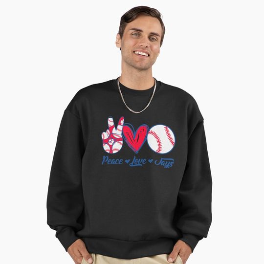 Discover Peace Love Jays - Baseball Team Active Oversized Sweatshirt