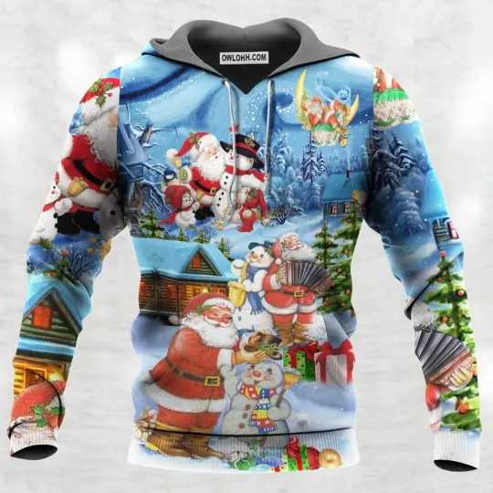 Discover Christmas Santa And Snowman Best Friends Hoodie