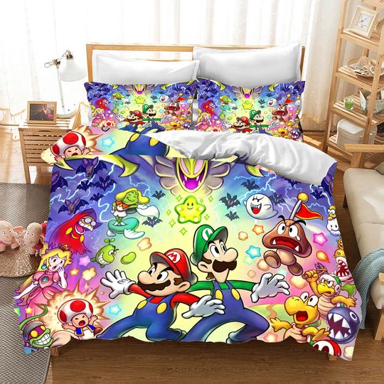 Discover Anime Mario Cartoon Bedding Set