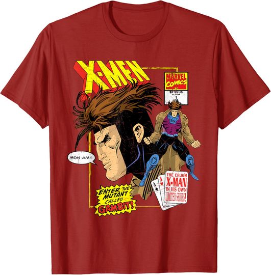 Discover Marvel X-Men Cajun Gambit Remy LeBeau Comic Art T-Shirt T-Shirt