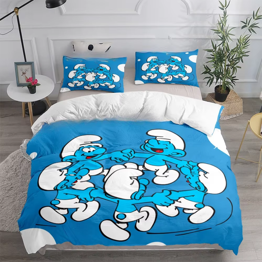 Discover Cartoons Blue Elves Bedding Set Cute