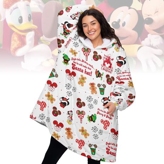 Discover Disney Gingerbread Christmas Hoodie Blanket, Funny Holiday Quote Wearable Blanket, Cozy Oversized Sweatshirt, Cute Xmas Gift