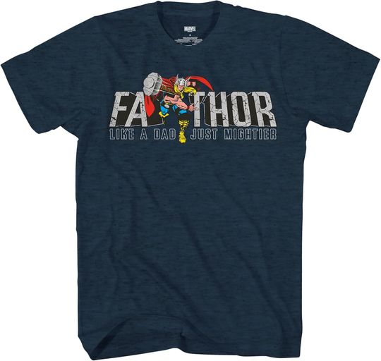 Discover Marvel Thor FA-Thor Mighty Father Dad Mjolinor T-Shirt