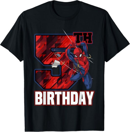 Discover Marvel Spider-Man Web Swing 5th Birthday T-Shirt