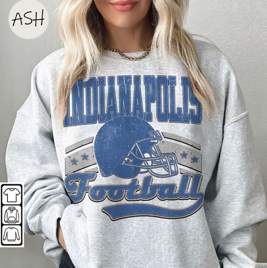 Discover Vintage 90s Style Indianapolis Football Vintage Style Sweatshirt, Retro Indianapolis Football Fan, Indianapolis Shirt, Sun Day Football