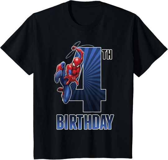 Discover Kids Marvel Universe Classic Spider-Man Epic 4th Birthday T-Shirt