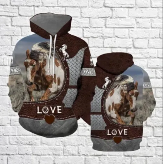 Discover Love Horse All Over Print For Men And Women 3D HOODIE Best Price Christmas Gift
