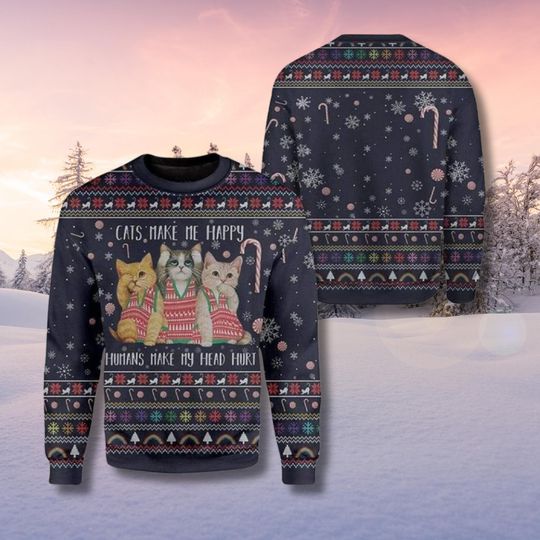 Discover Funny Cats Christmas Sweater: Holiday Cat Lover Gift