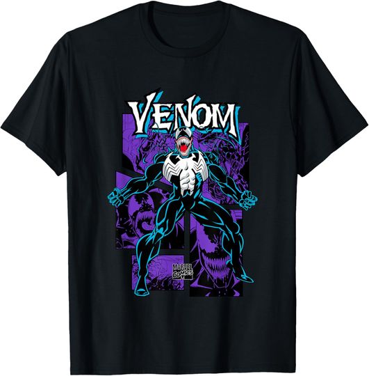 Discover Marvel Comics Venom Vintage Villain Comic Cover T-Shirt