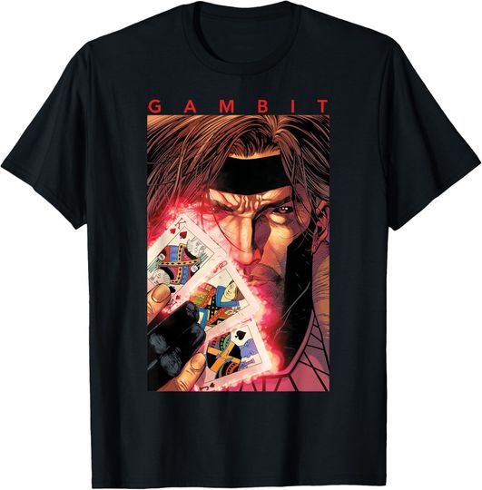 Marvel X-Men Gambit Glowing Cards Graphic T-Shirt T-Shirt