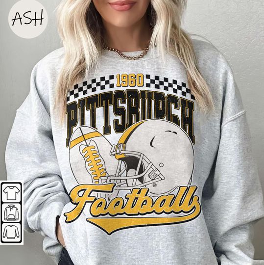 Discover Vintage 90s Pittsburgh Football Sweatshirt, Pittsburgh Game Day, Sundays Tee Pittsburgh Vintage 90s Crewneck Sweatshirt