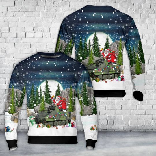 Discover Santa Tank Ugly Christmas Sweater, Military Holiday Sweater