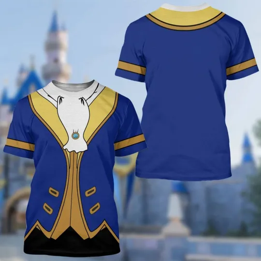 Beauty and the Beast Adam Prince 3D Printed Cosplay T-Shirt Christmas Costume