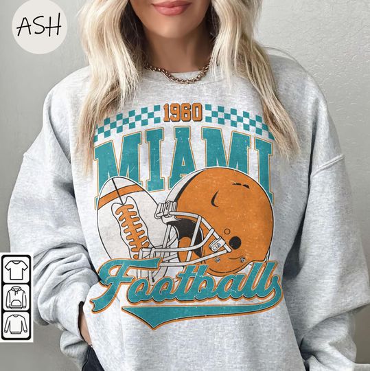 Discover Vintage 90s Retro Style Miami Football Sweatshirt, Miami Football, Game Day, Miami Football Shirt, Miami Football Gift Shirt