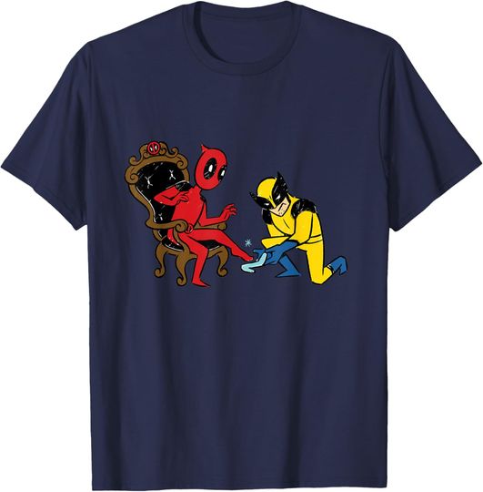 Discover Marvel Deadpool & Wolverine Cinde Glass Slipper Funny T-Shirt