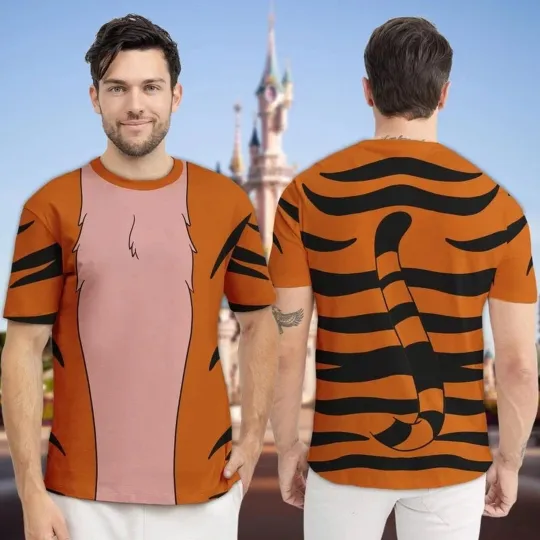 Rajah Tiger Cosplay T-Shirt Aladdin Character 3D Printed Halloween Costume