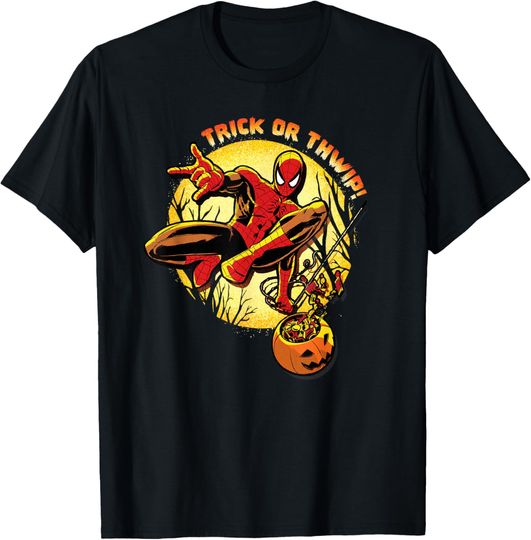 Discover Marvel Super Heroes Spider-Man Trick or Thwip! Halloween T-Shirt