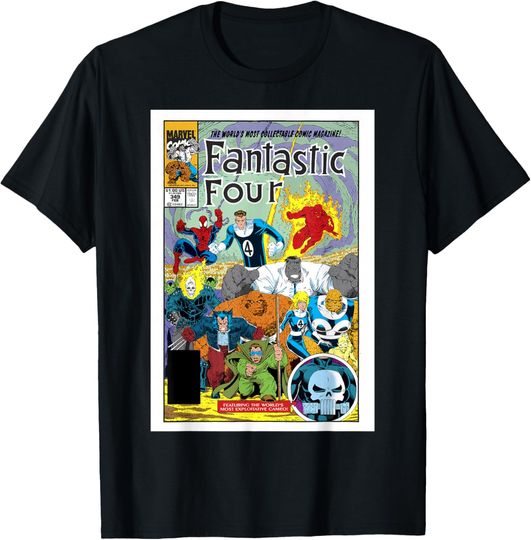 Discover Marvel Exclusive Fantastic Four Vintage Comic Book Cover T-Shirt
