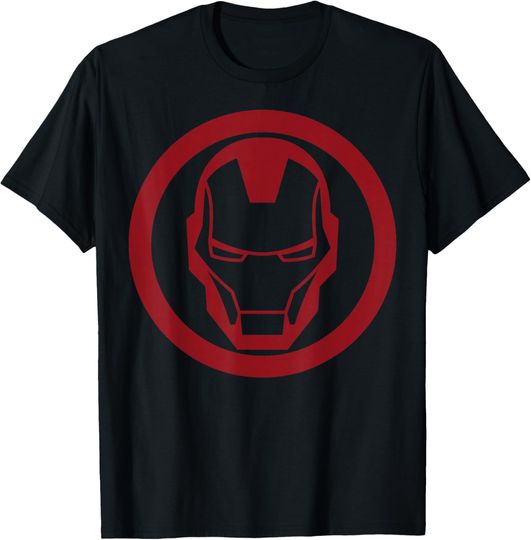 Discover Iron Man Red Dropped Tonal Face Emblem Graphic T-Shirt T-Shirt