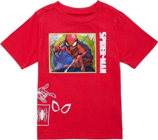 Discover Marvel Spider-Man Holographic Art Short Sleeve Shirt, Boys Spider-Man T-Shirt for Toddlers and Kids