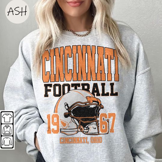 Discover Vintage 90s Style Cincinnati Football Sweatshirt, Vintage Fan Top, Sports Team Crewneck Jumper, Gift for Football Lover, Cincinnati Apparel