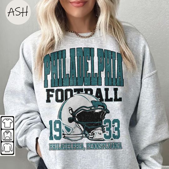 Discover Vintage 90s Philadelphia Football Vintage Style Sweatshirt,Philadelphia Football Tshirt Football Tee Philadelphia Retro Crewneck
