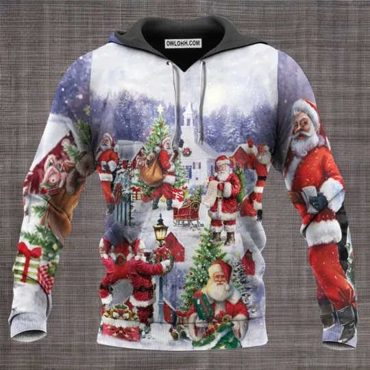 Discover Christmas Merry Xmas Santa Claus Is Coming Hoodi