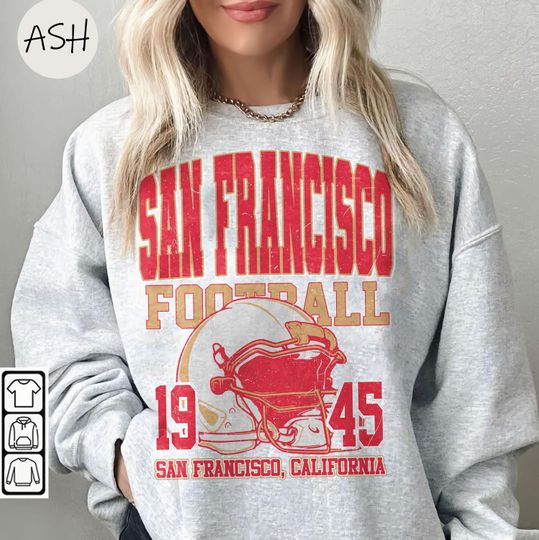 Discover Vintage 90s San Francisco Football Vintage Sweatshirt, San Francisco Football Tshirt, San Francisco Football Crewneck