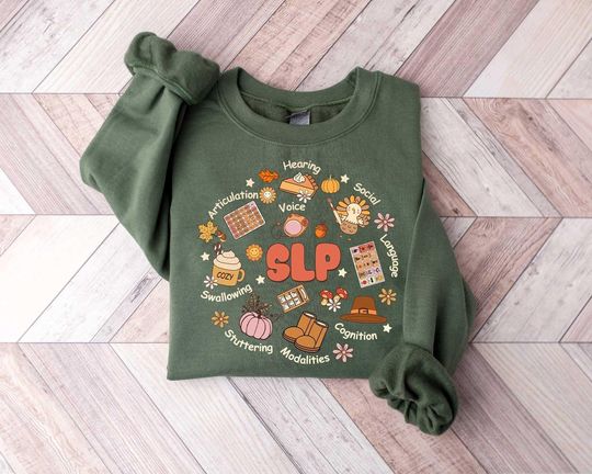 Discover SLP Thanksgiving Sweatshirt, Thanksgiving Speech Language Pathologist, SLP Shirt, Speech Pathology, Speech Therapy Shirt