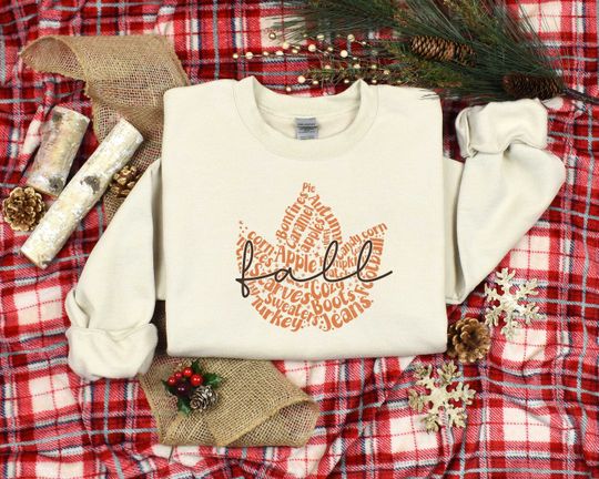 Discover Fall Sweatshirt, Leaf Shirt For Women, Fall Shirt, Autumn Shirt, Cozy Season, Coffee Weather Shirt, Autumn Lover Shirt, Women Gift