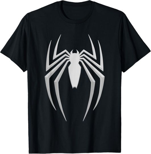 Discover Marvel Spider-Man 2 Silver Spider Chest Emblem T-Shirt